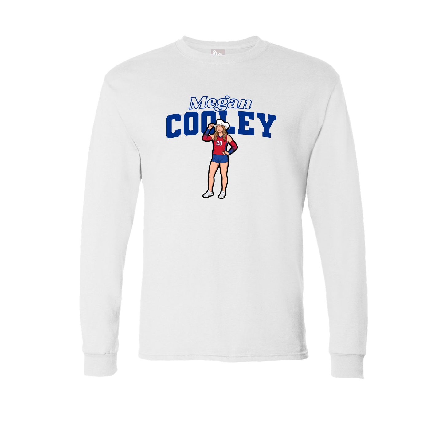 Long Sleeve Tee — Name Arch in White