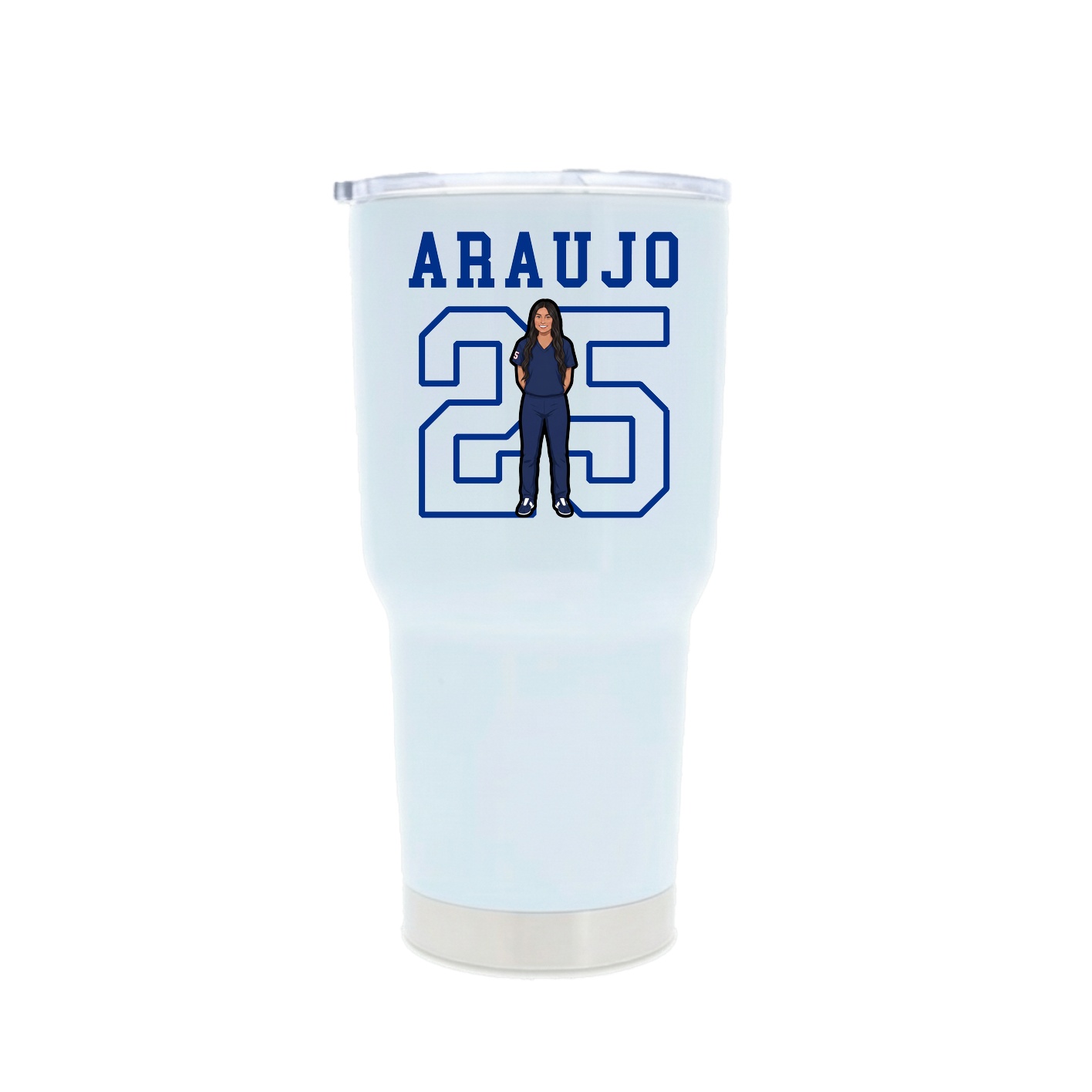 30oz Stainless Steel Tumbler — Shirsey in White