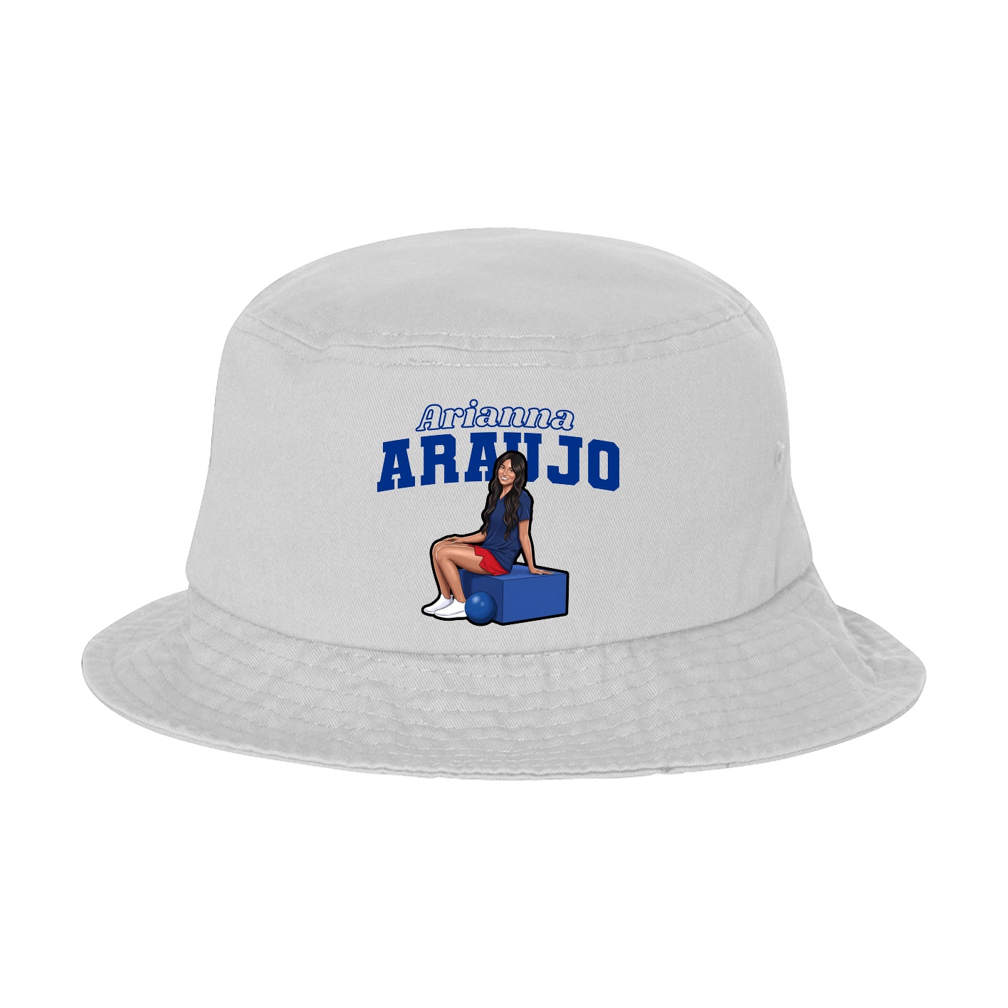 Bucket Cap — Name Arch in White