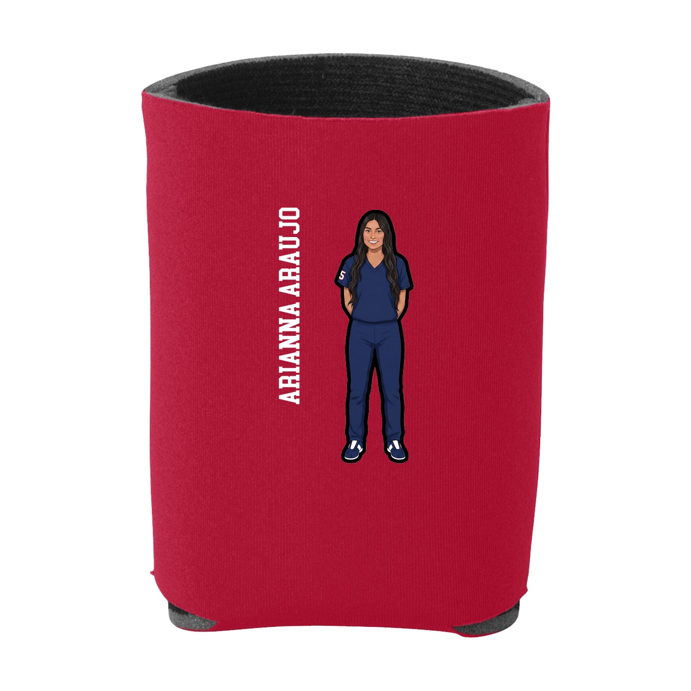 Can Holder — Name Vertical in Red