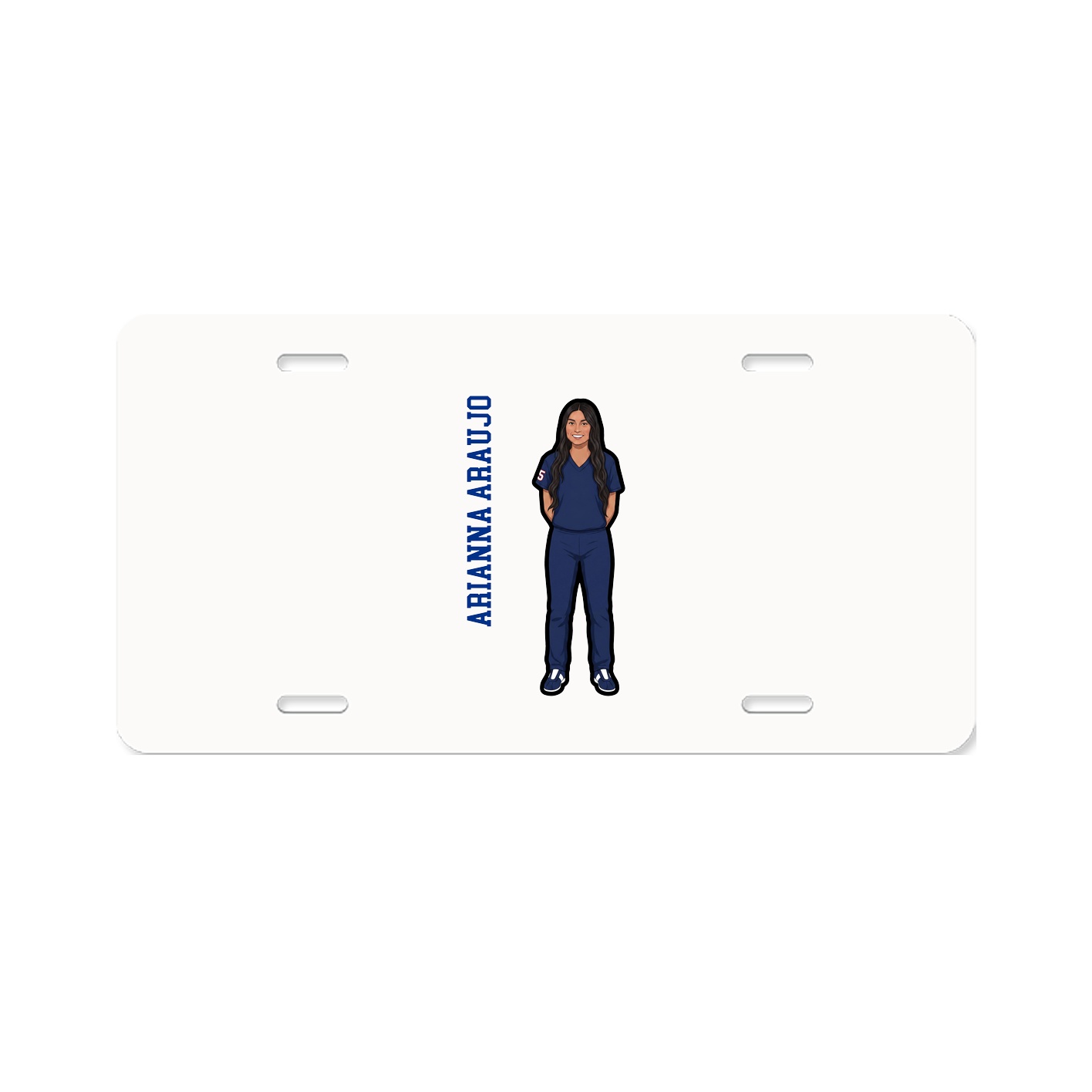 License Plate — Name Vertical in Classic