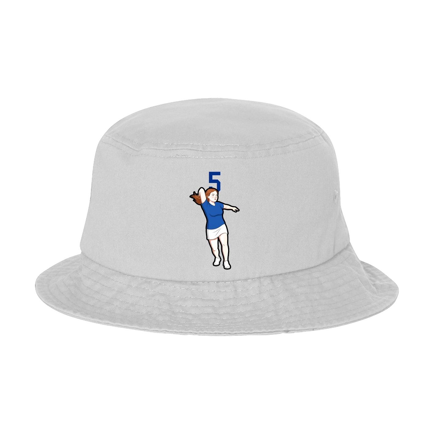 Bucket Cap — Number Top in White