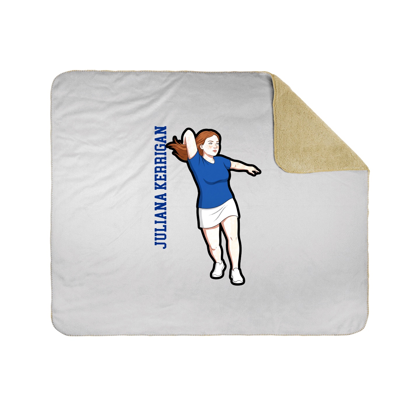 Throw Blanket — Name Vertical in White