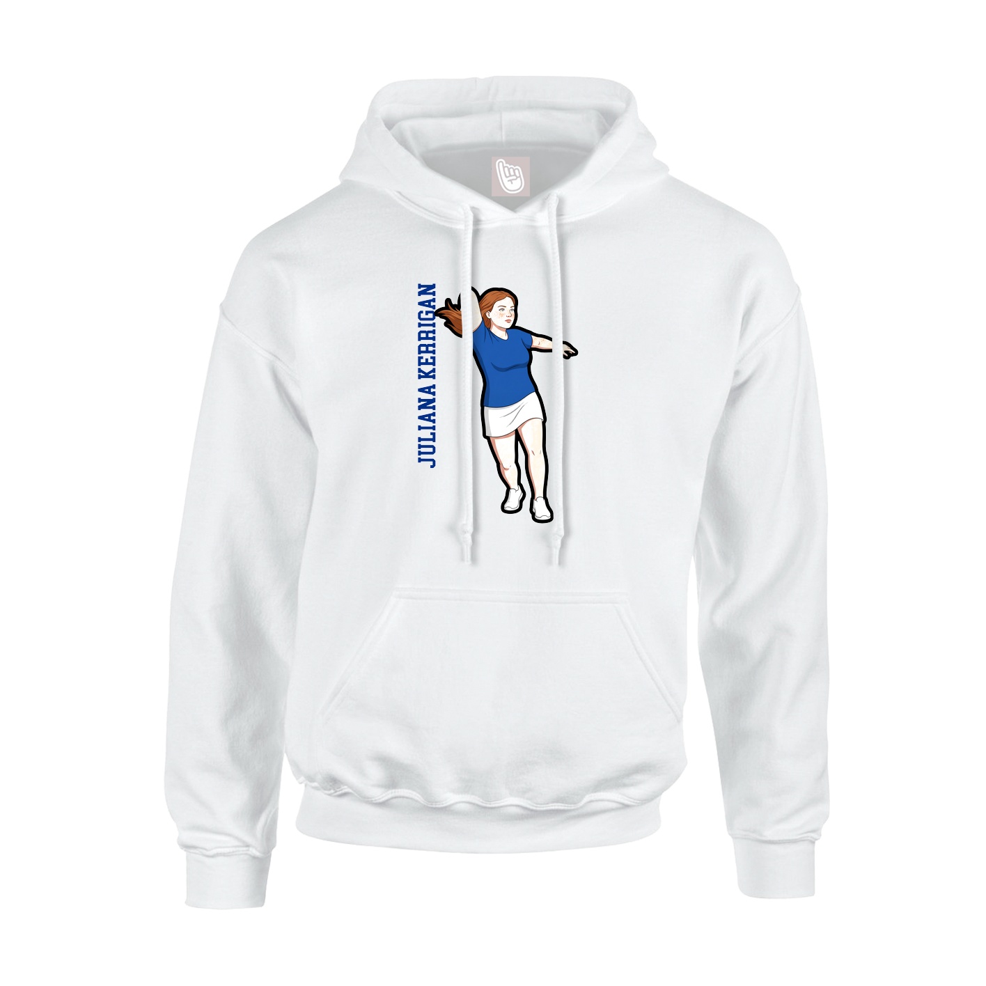 Youth Hoodie — Name Vertical in White