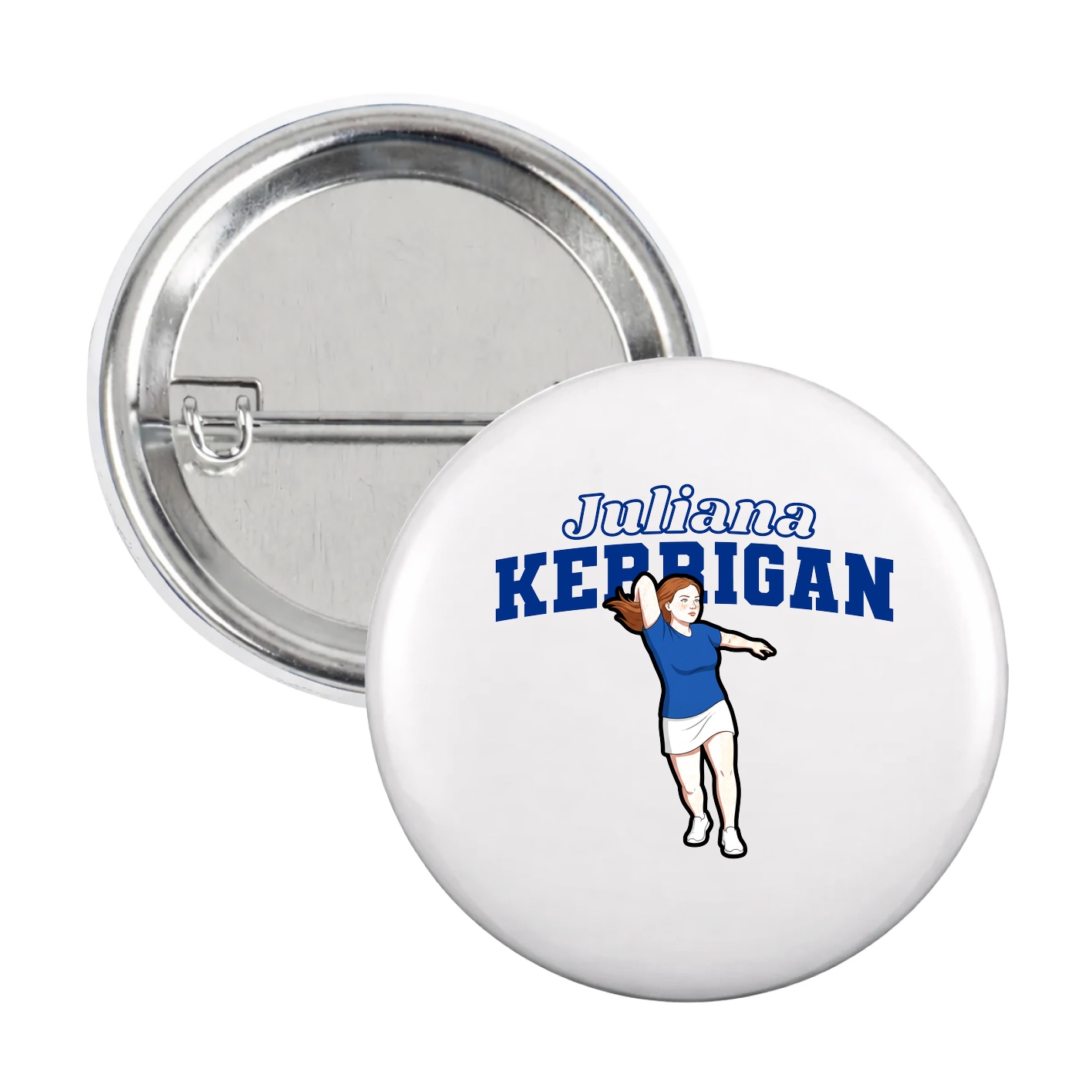 Game Day Button — Name Arch in White