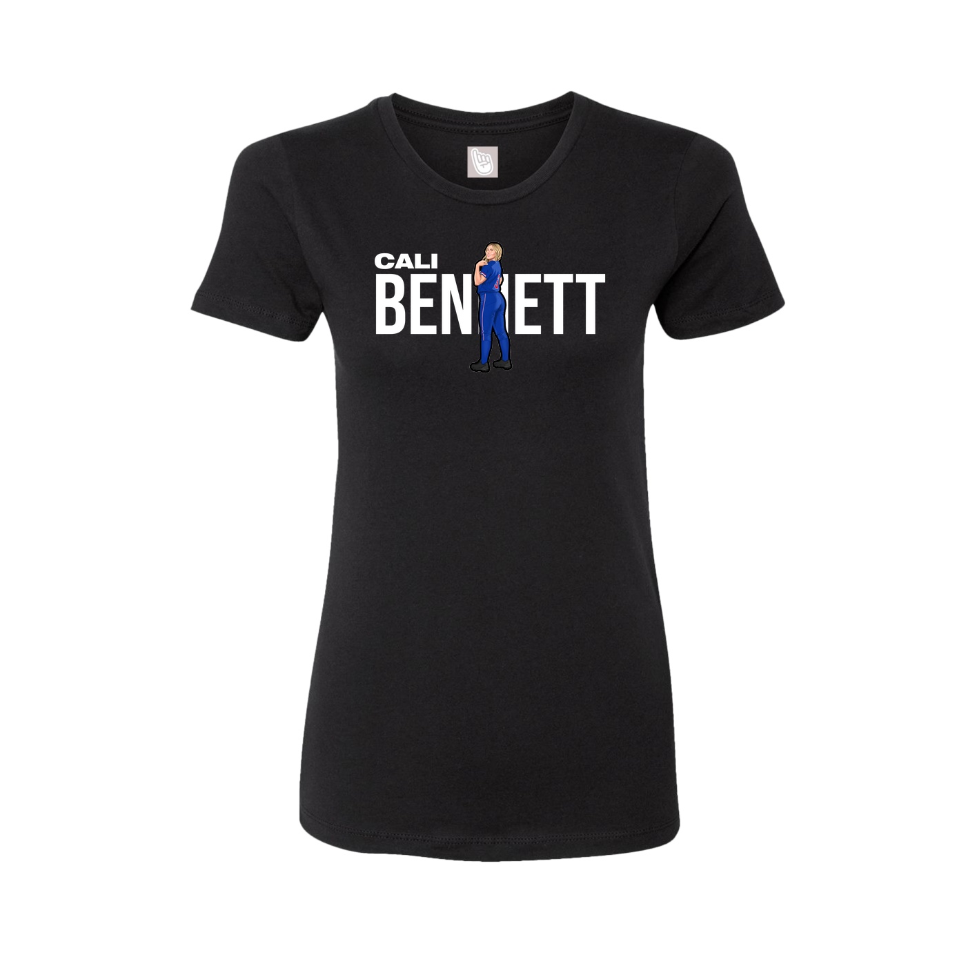 Fitted Women's Tee — Player Name in Black