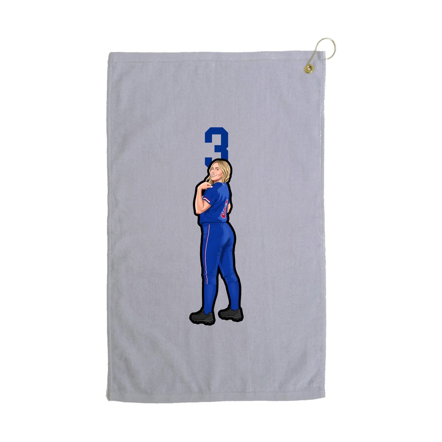 Golf Towel — Number Top in Grey