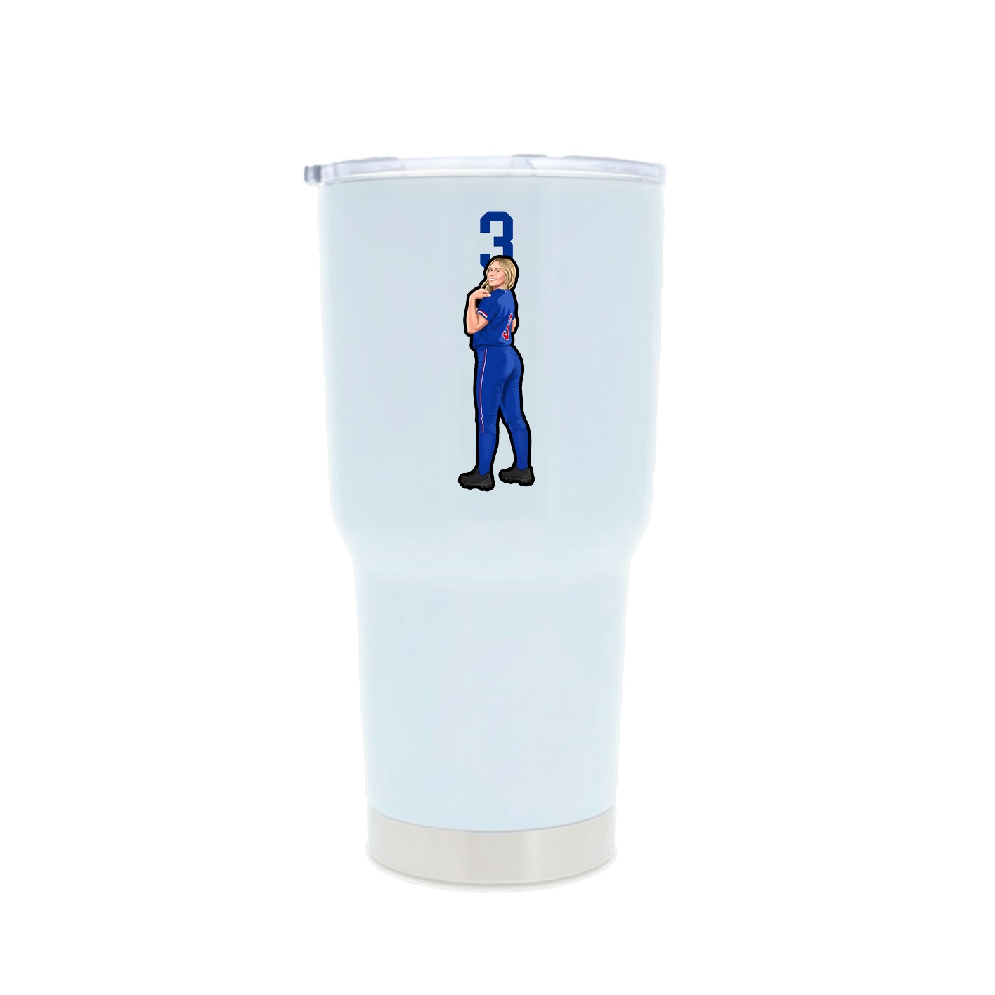 30oz Stainless Steel Tumbler — Number Top in White