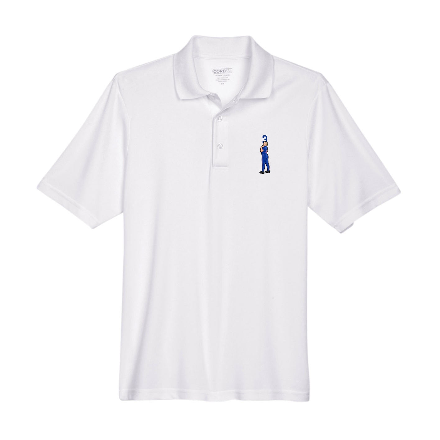 Performance Polo — Number Top in White