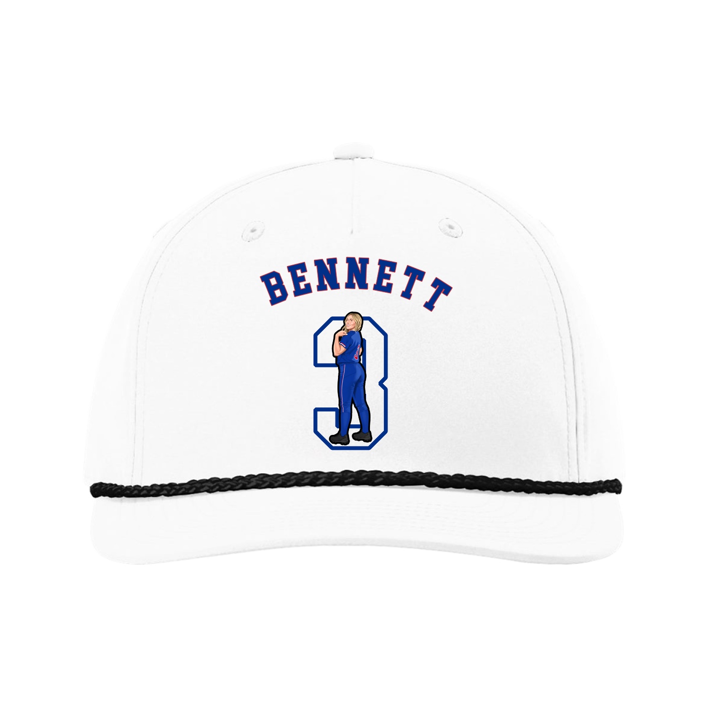 Five-Panel Classic Rope Cap — Shirsey Arch in White