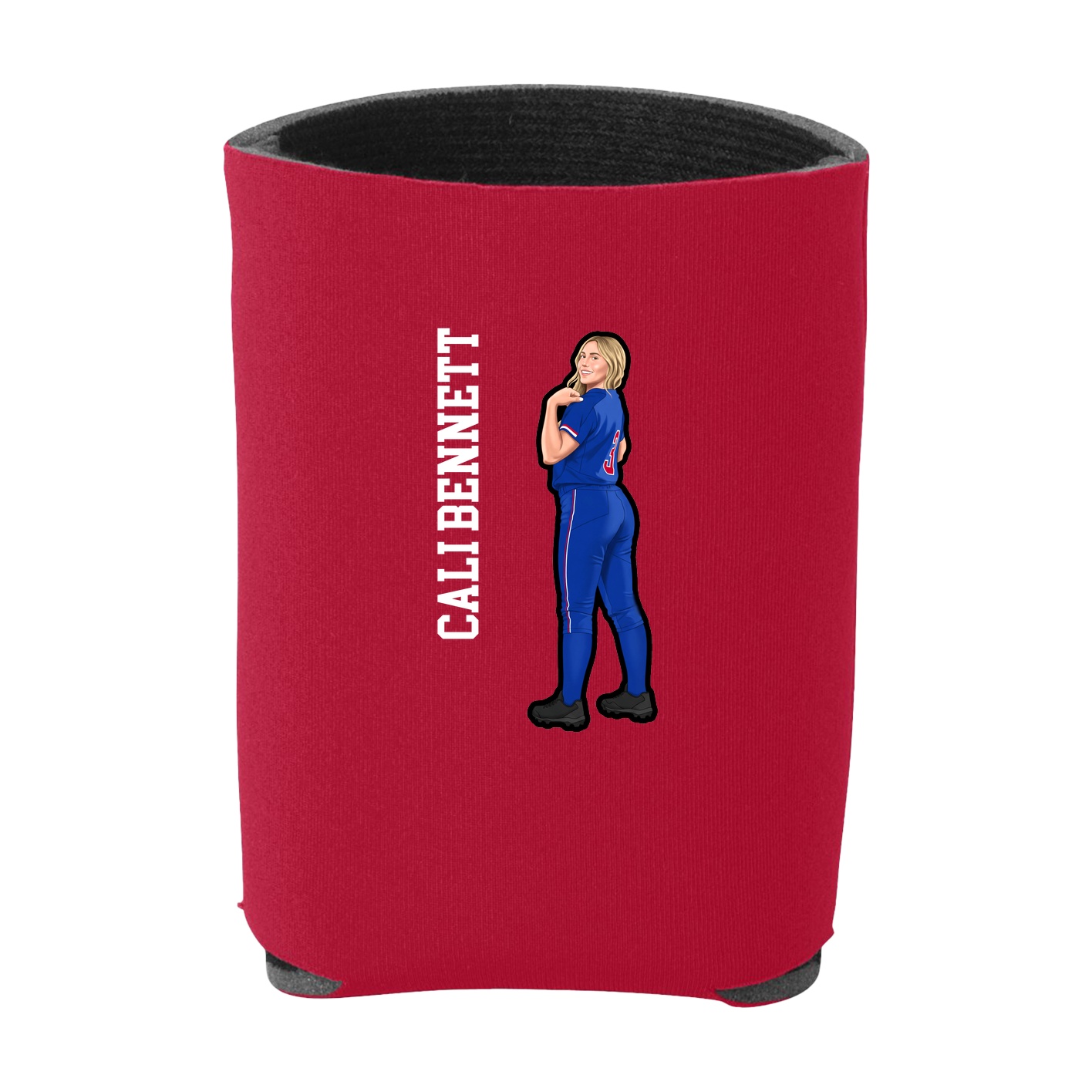 Can Holder — Name Vertical in Red