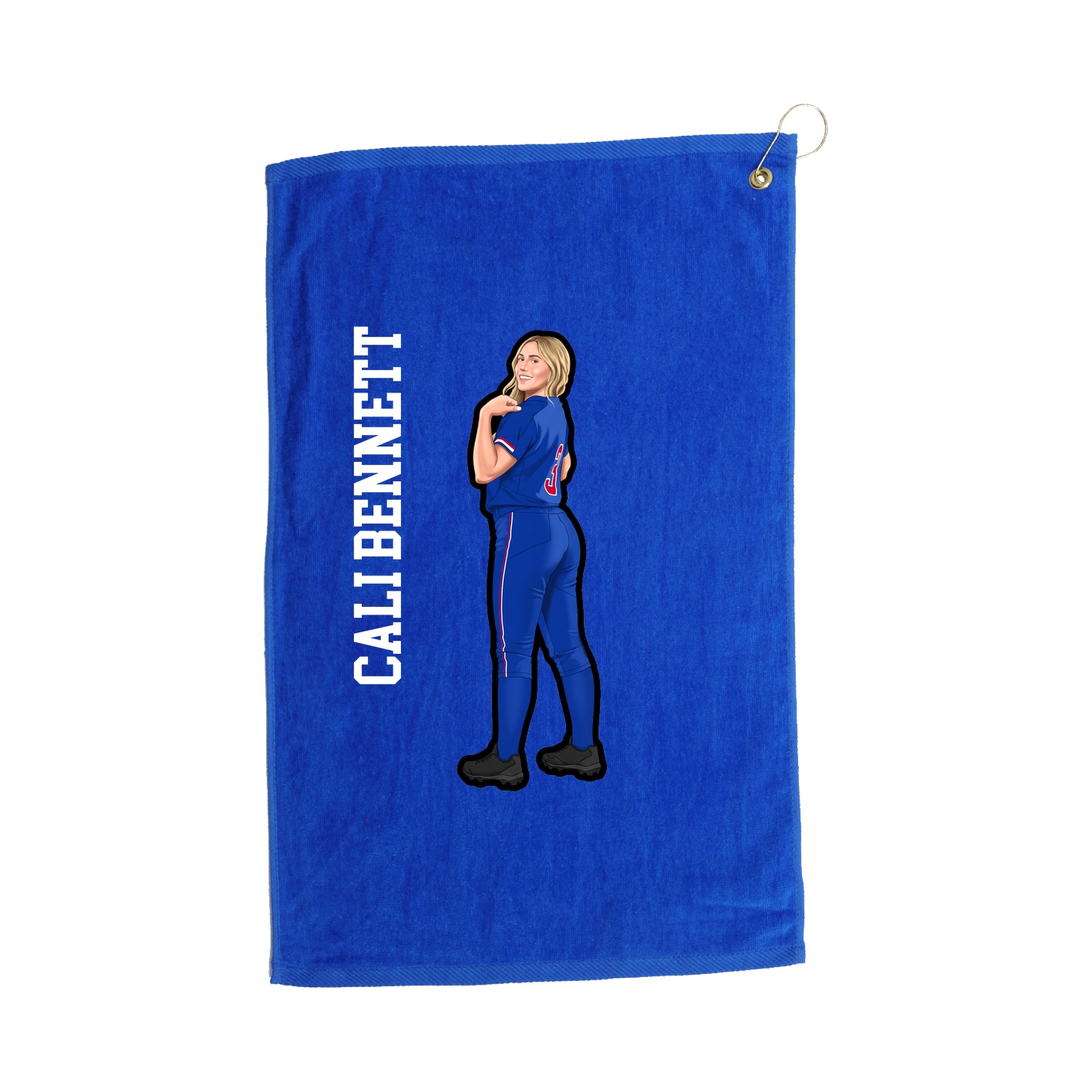 Golf Towel — Name Vertical in Royal