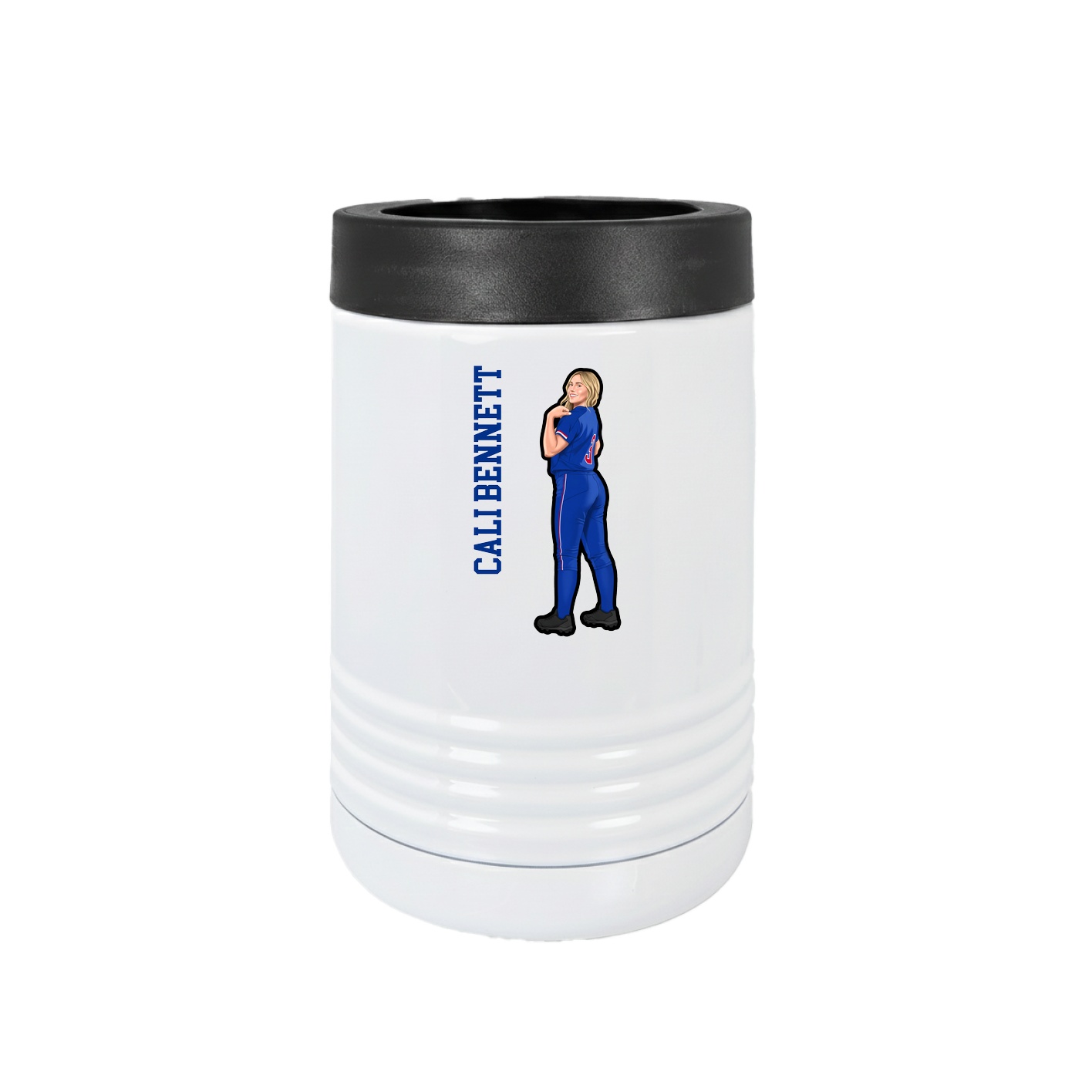 Beverage Holder — Name Vertical in White
