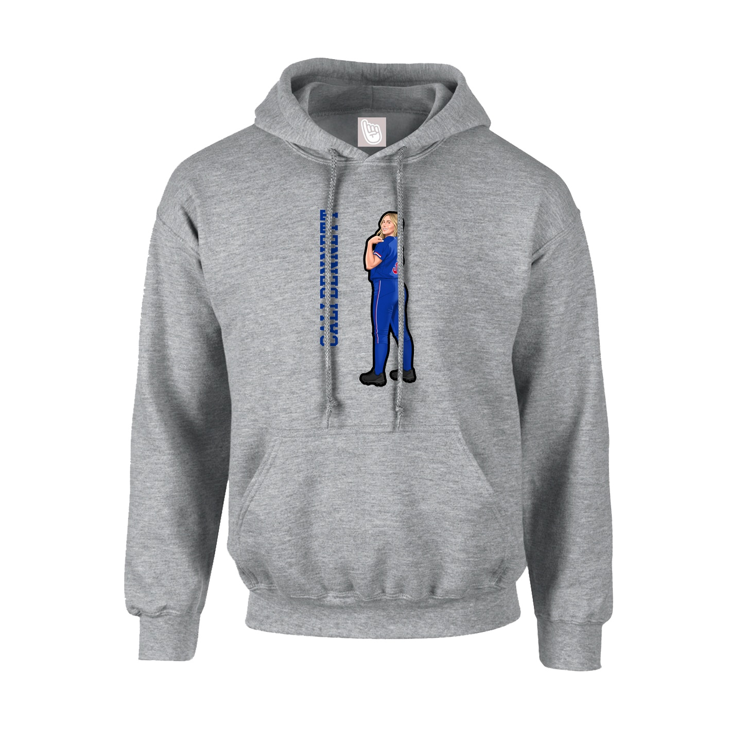 Hoodie — Name Vertical in Grey