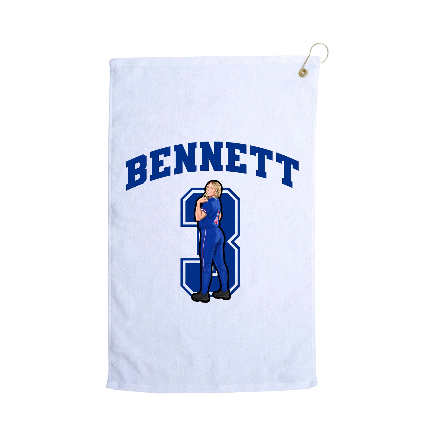 Golf Towel — Number in White