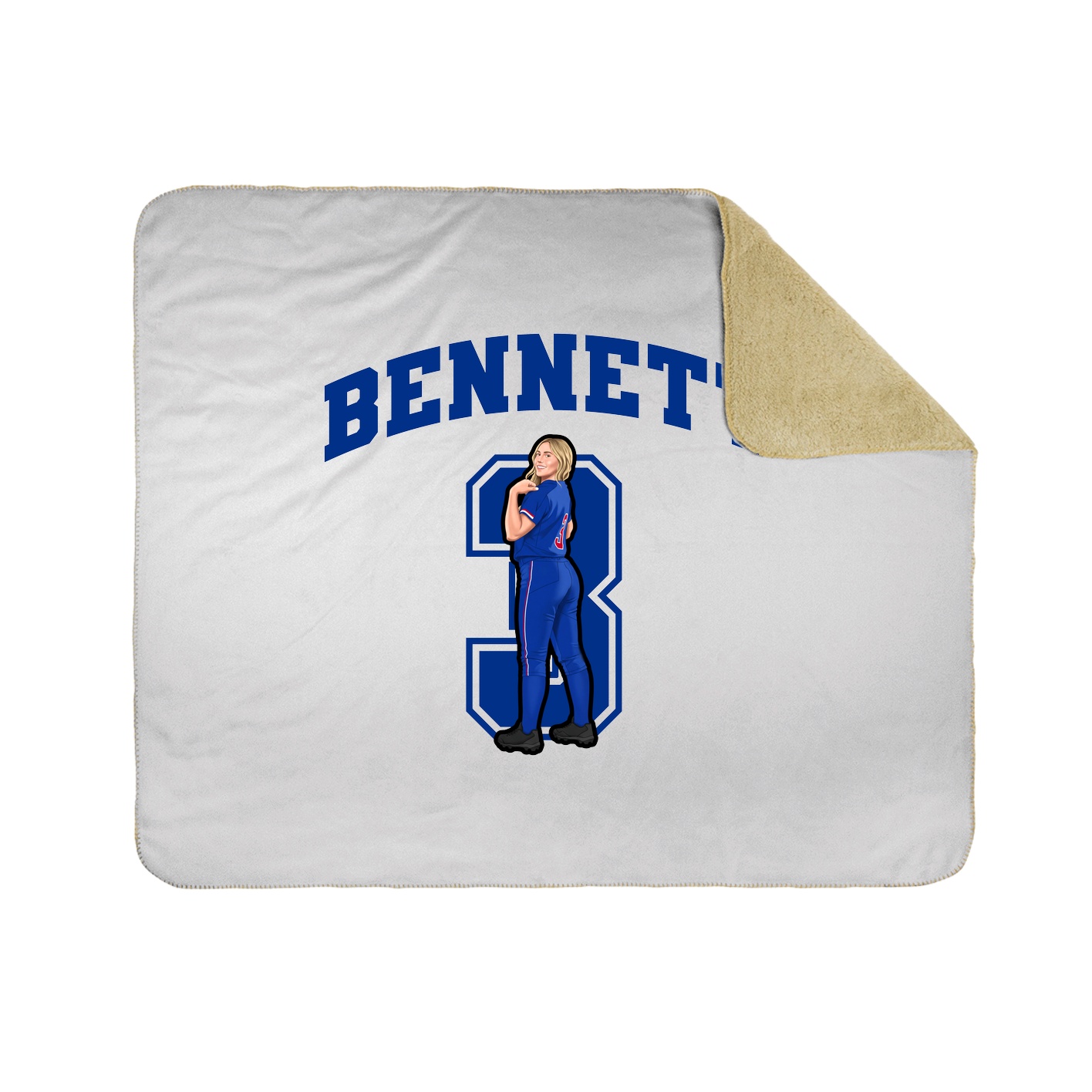 Throw Blanket — Number in White