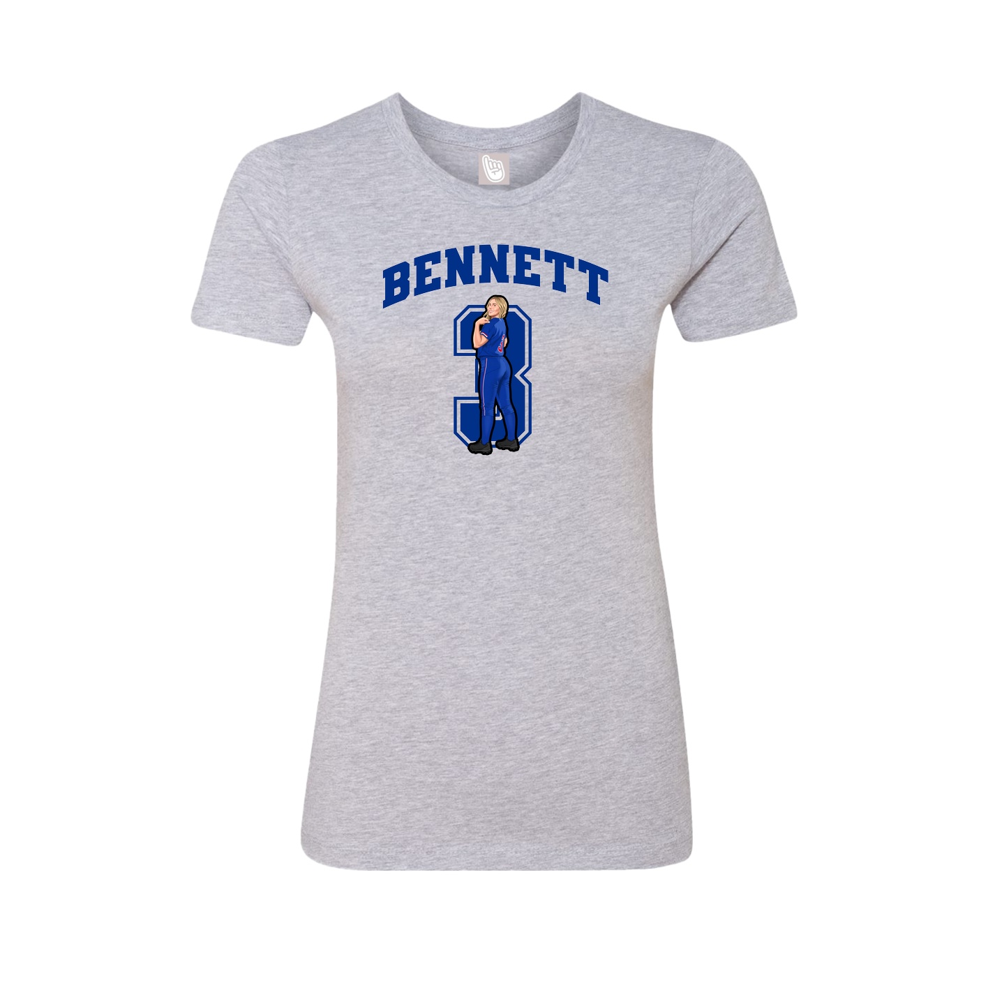 Fitted Women's Tee — Number in Grey