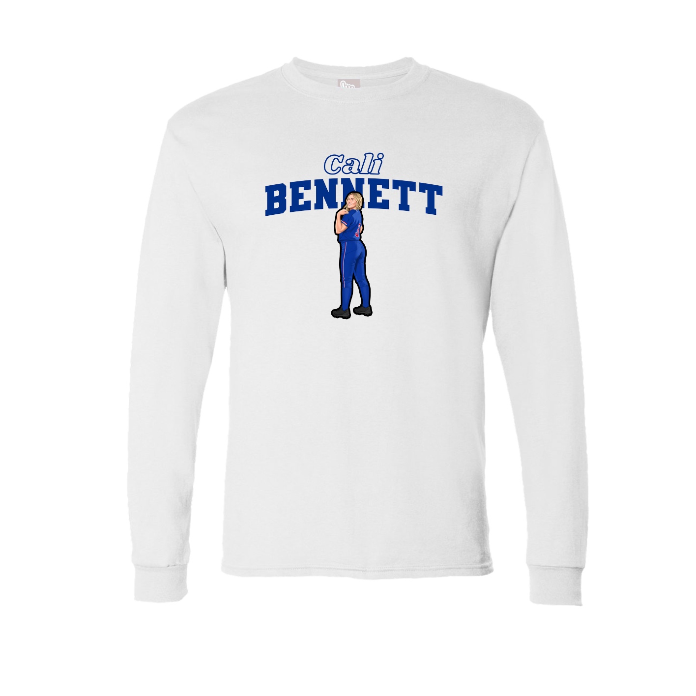Long Sleeve Tee — Name Arch in White