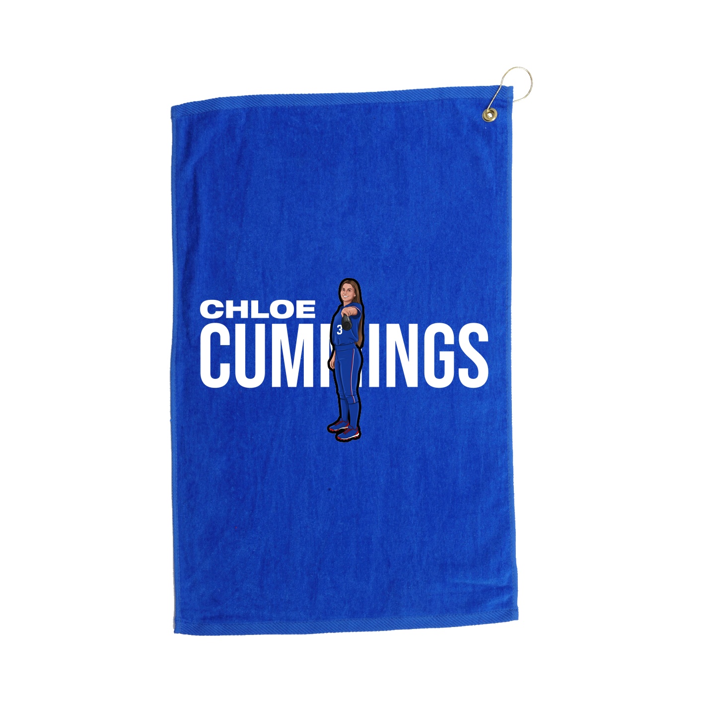 Golf Towel — Player Name in Royal