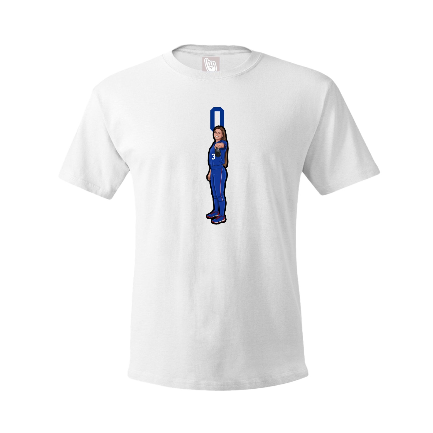 Youth Tee — Number Top in White