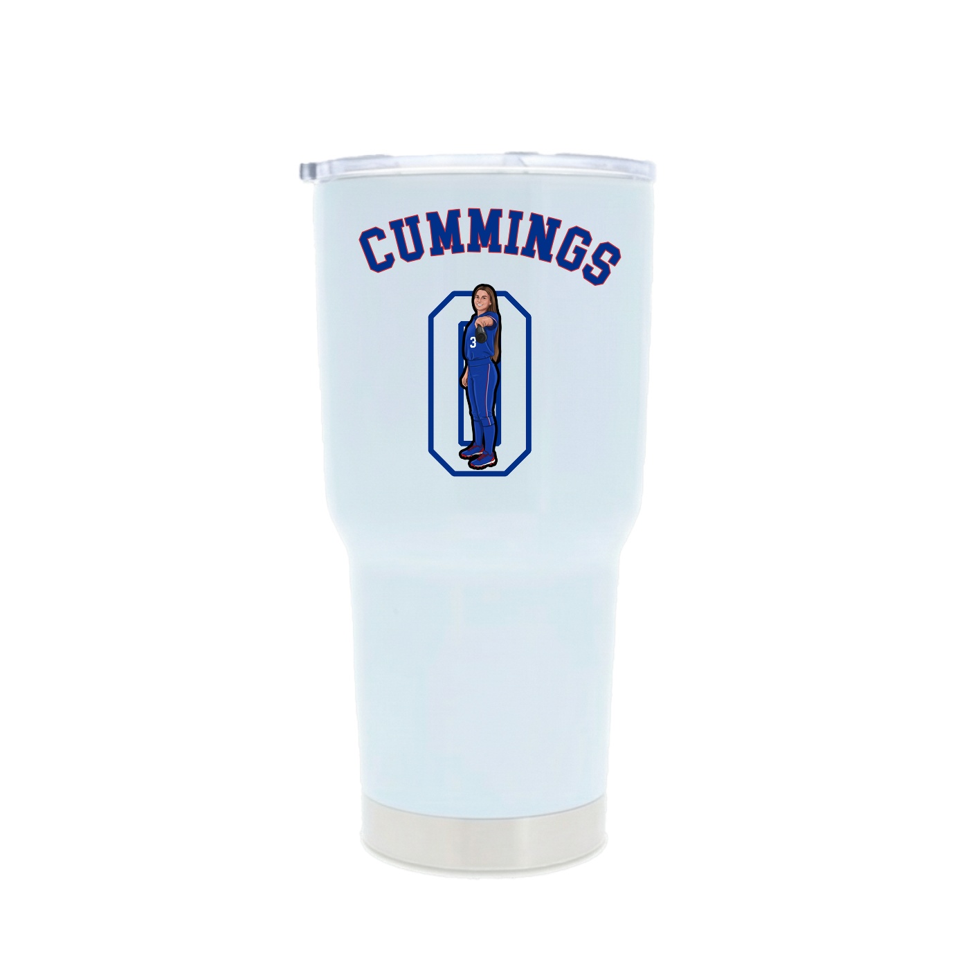 30oz Stainless Steel Tumbler — Shirsey Arch in White