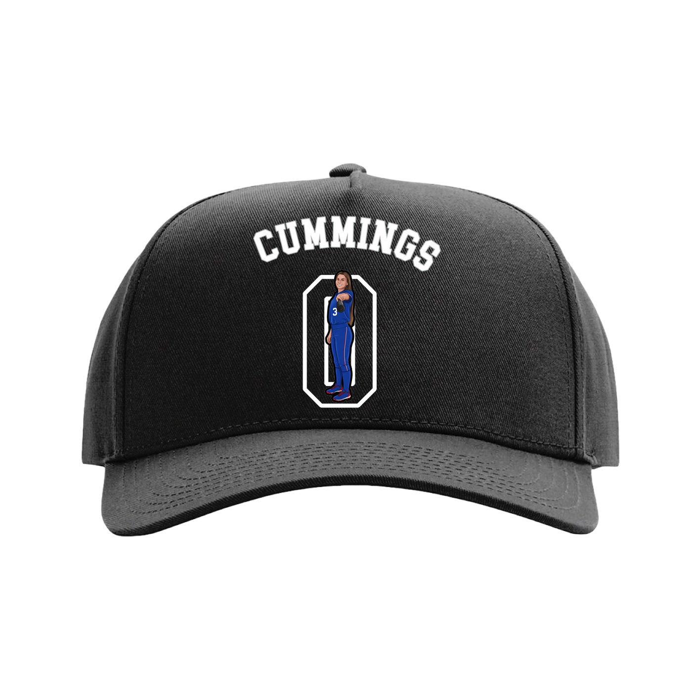 Full Fabric Five-Panel Champ Cap — Shirsey Arch in Black