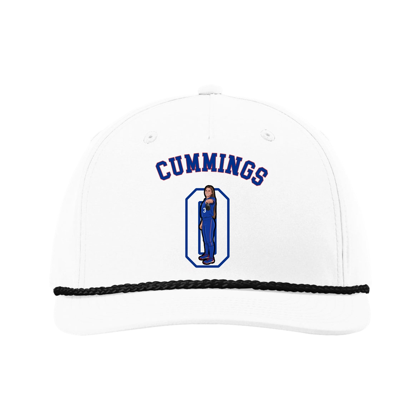 Five-Panel Classic Rope Cap — Shirsey Arch in White