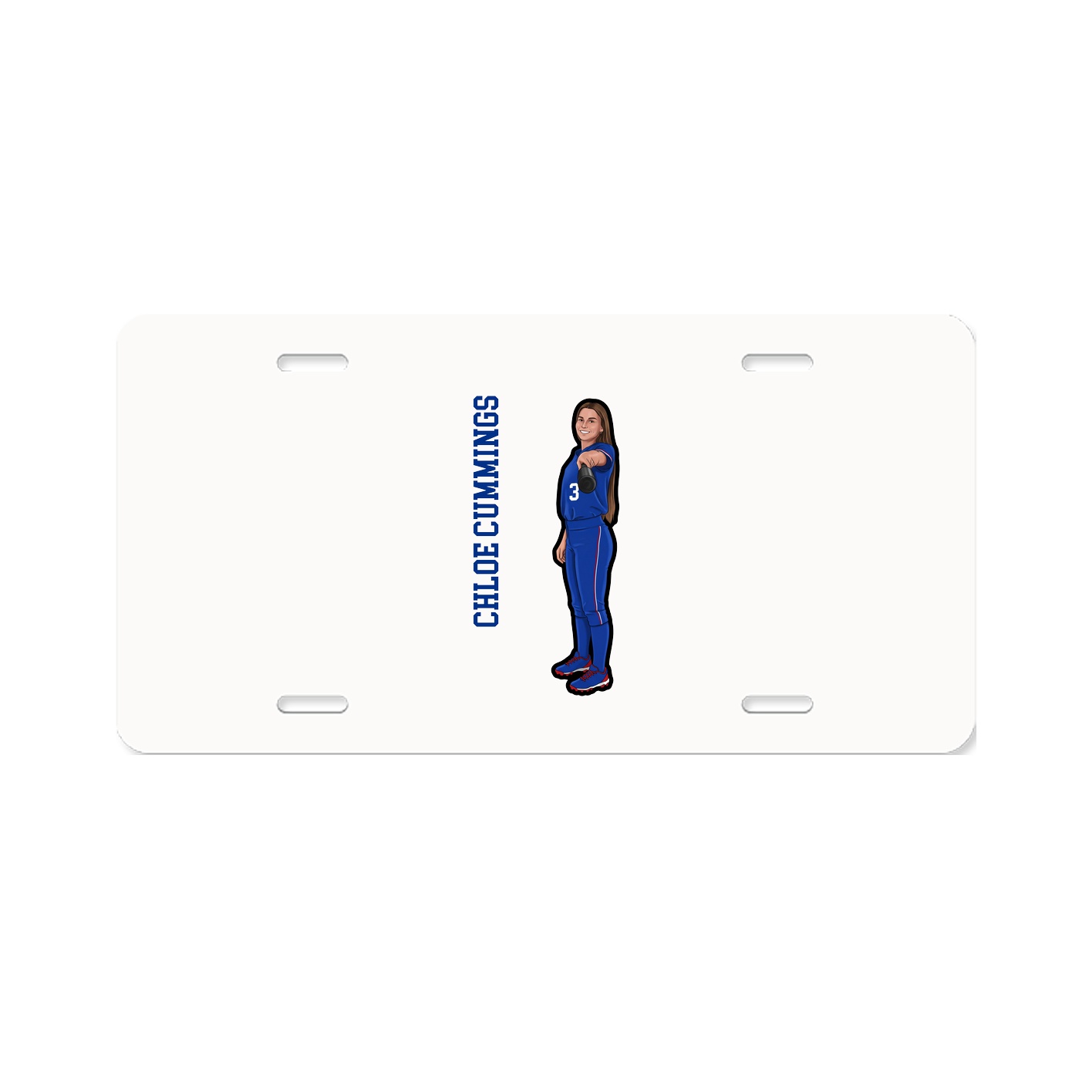 License Plate — Name Vertical in Classic
