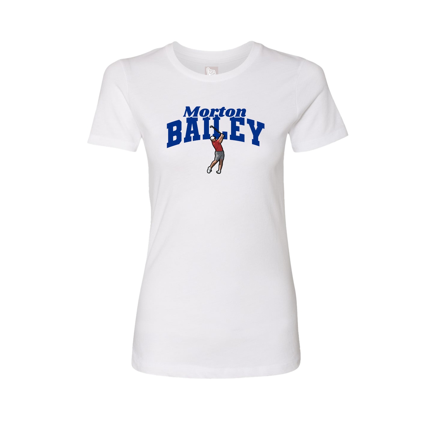 Fitted Women's Tee — Signature Arch in White