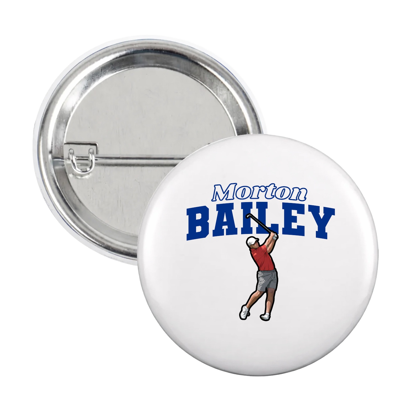 Game Day Button — Name Arch in White