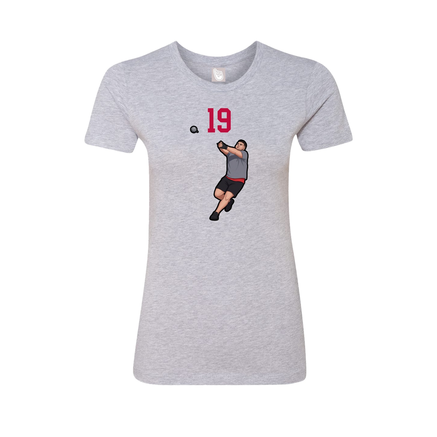 Fitted Women's Tee — Number Top in Grey
