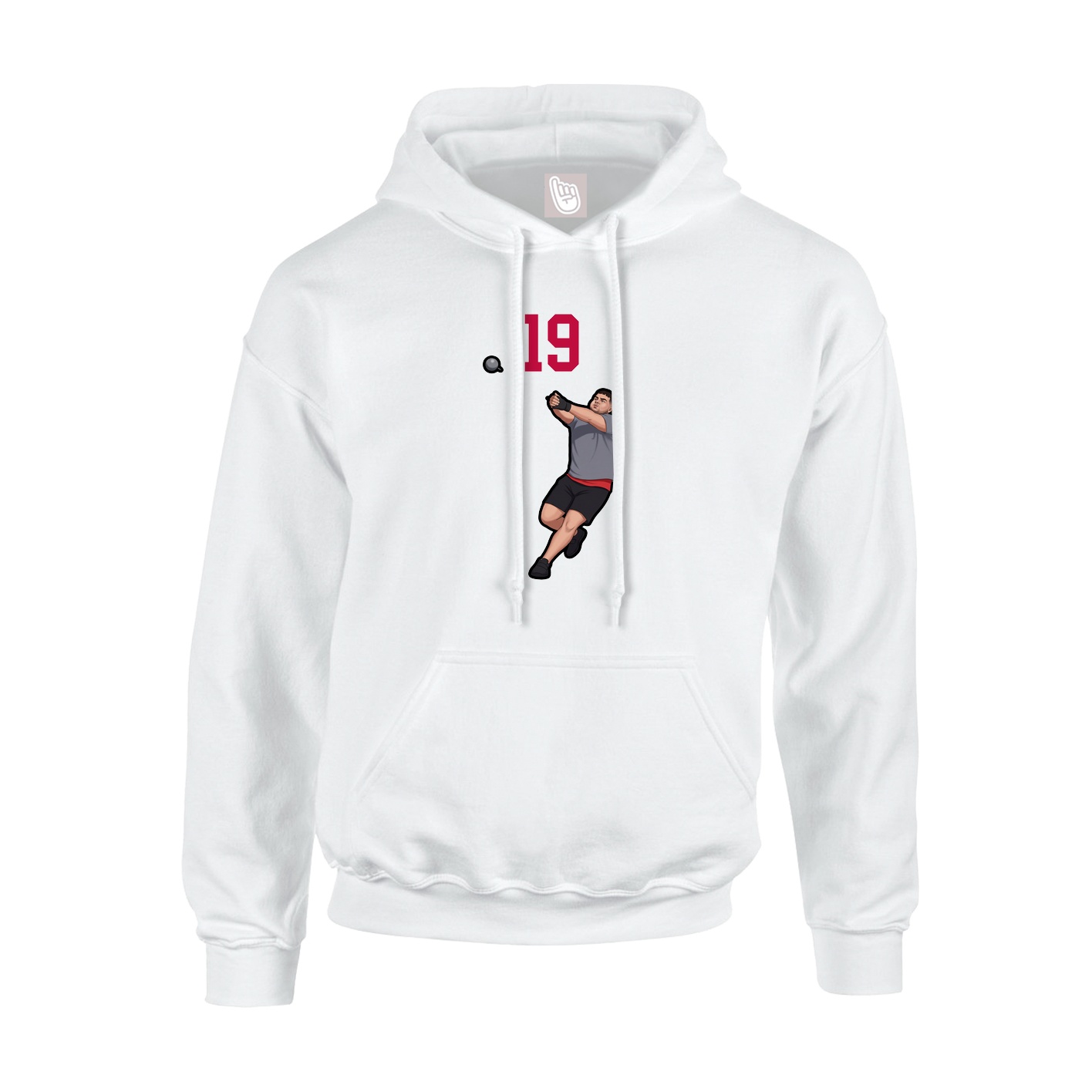 Youth Hoodie — Number Top in White