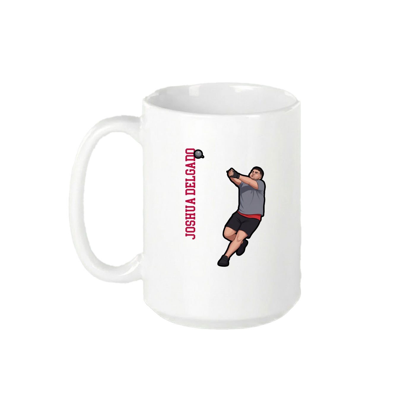15oz Coffee Mug — Name Vertical in White