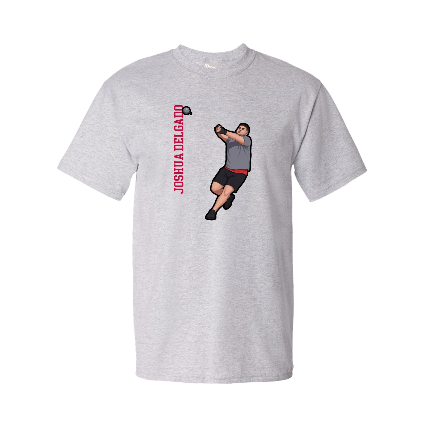 Youth Tee — Name Vertical in Grey