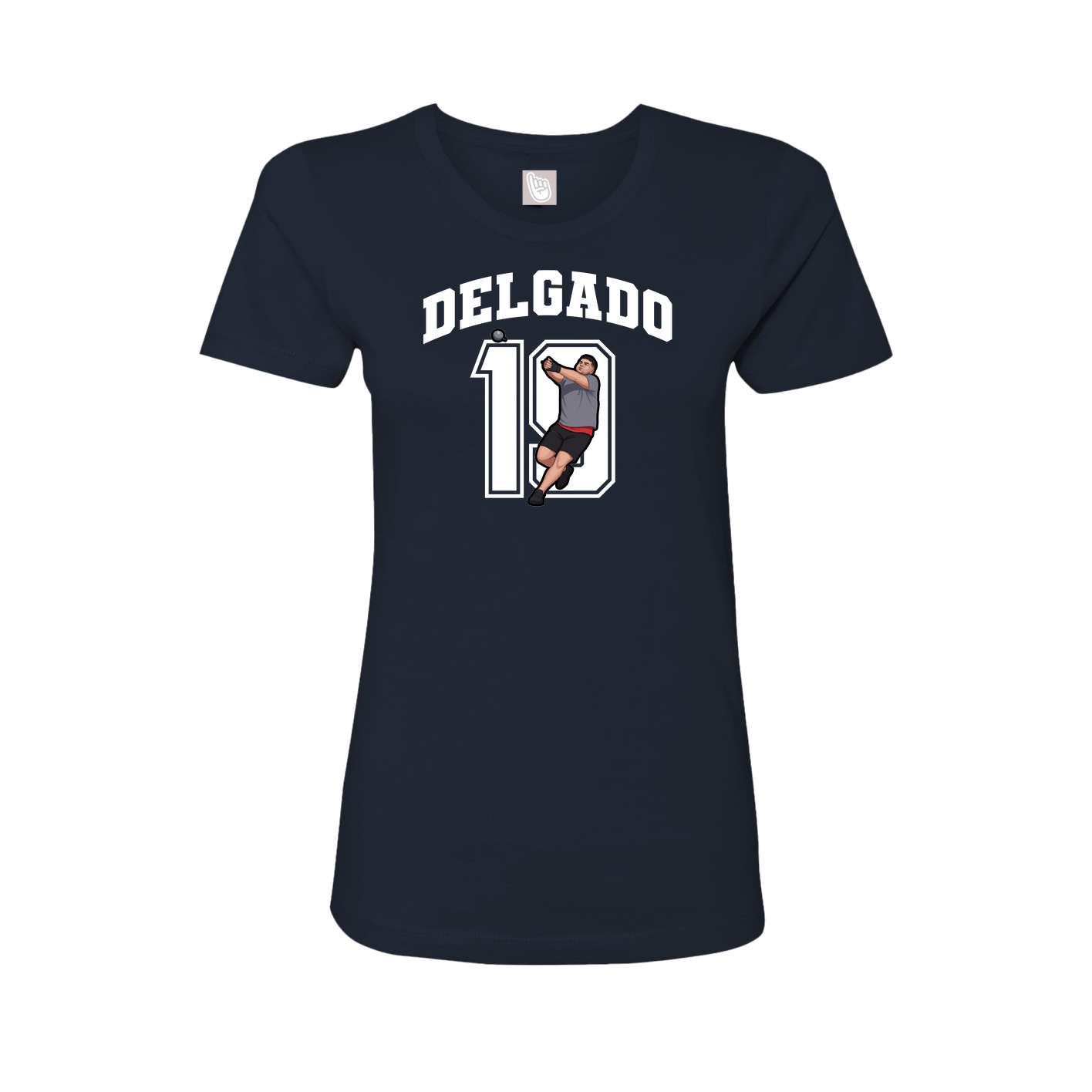 Fitted Women's Tee — Number in Navy