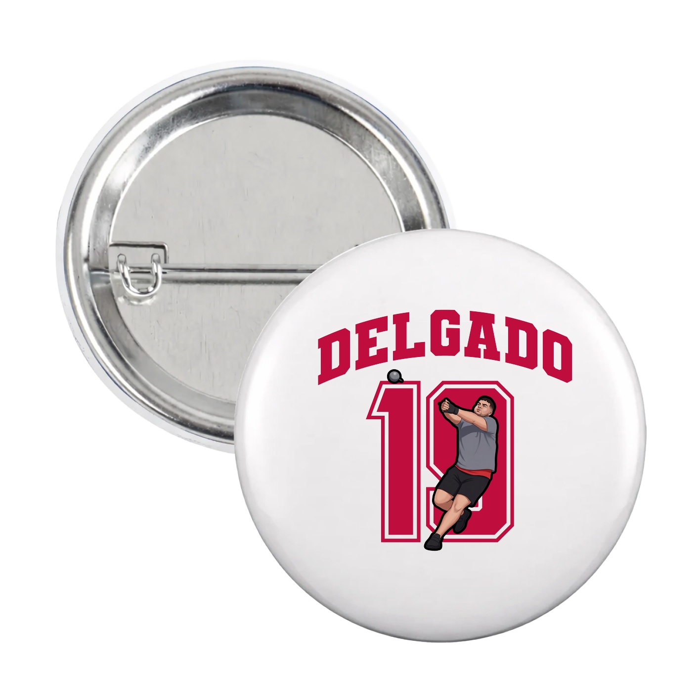 Game Day Button — Number in White