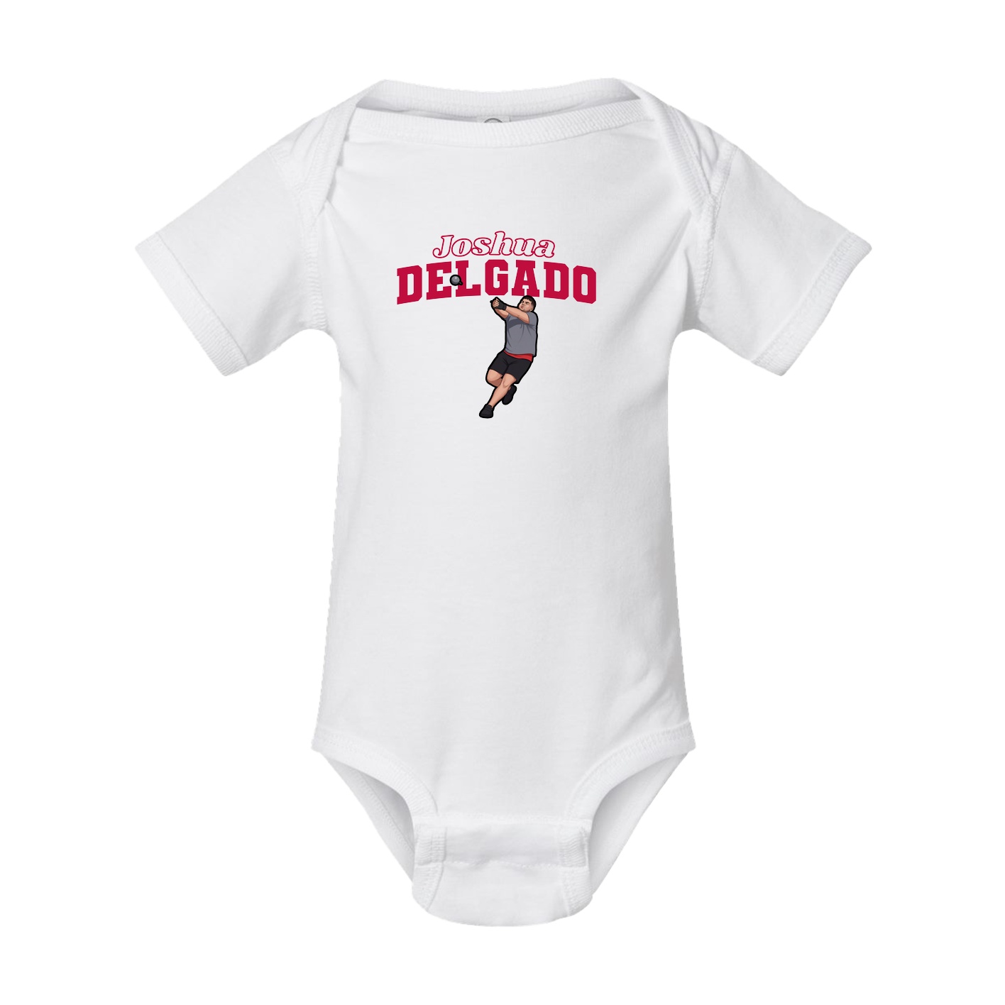 Baby Onesie — Name Arch in White