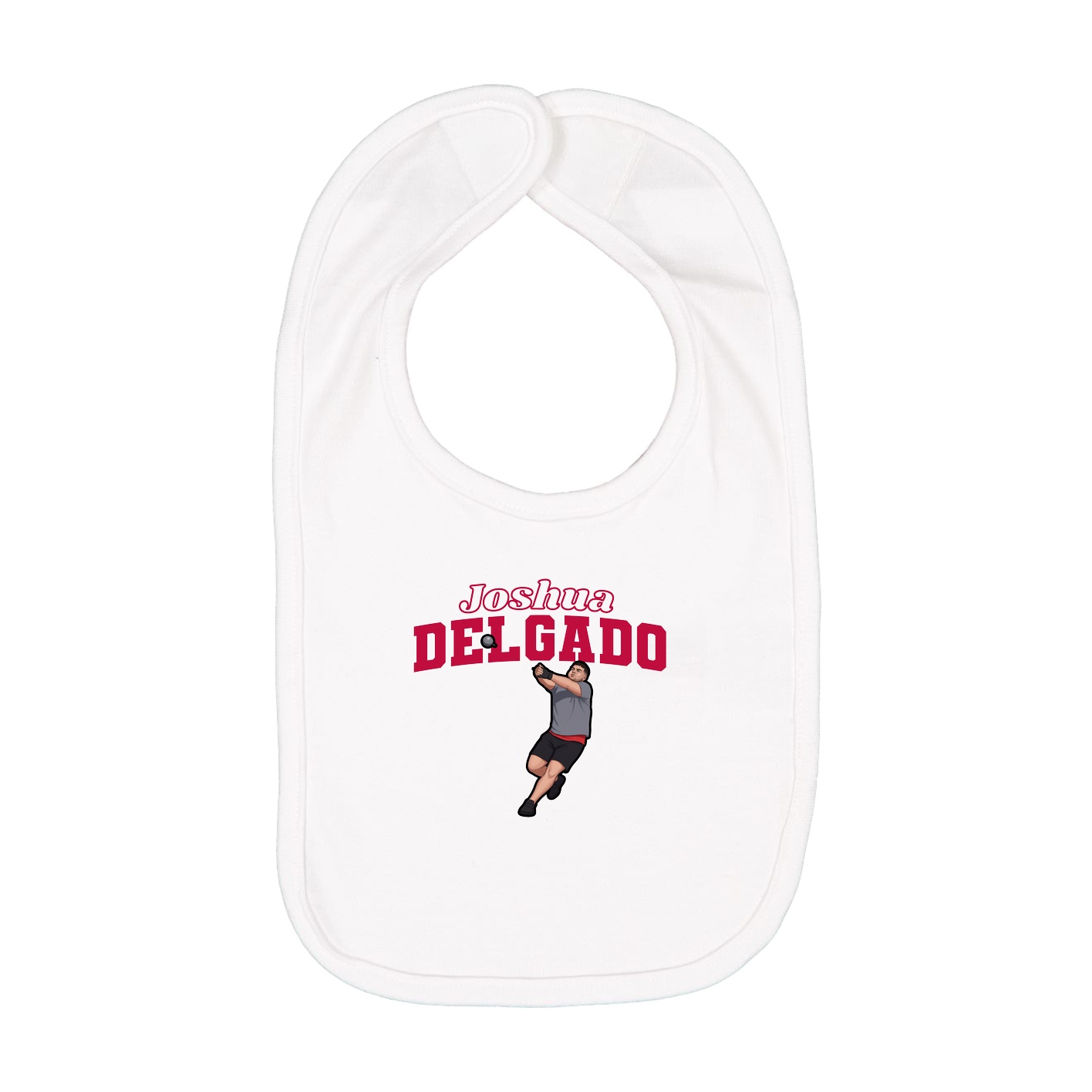 Infant Bib — Name Arch in White