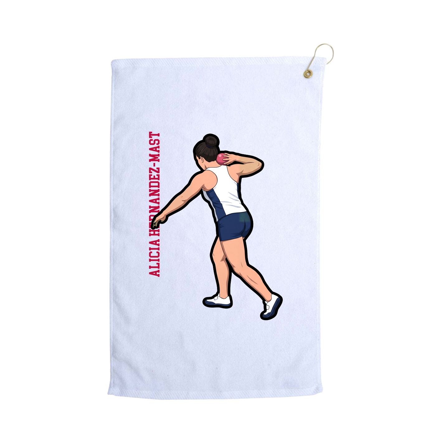 Golf Towel — Name Vertical in White