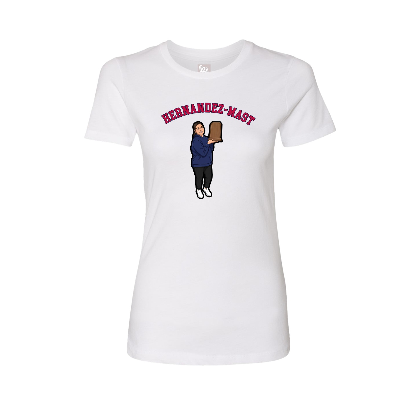 Fitted Women's Tee — Shirsey Arch in White