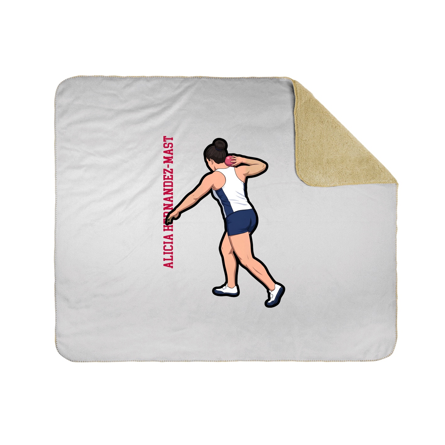 Throw Blanket — Name Vertical in White