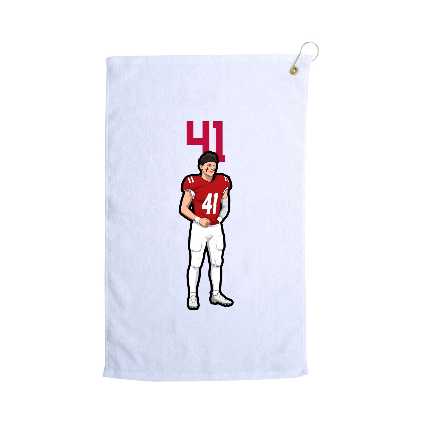 Golf Towel — Number Top in White