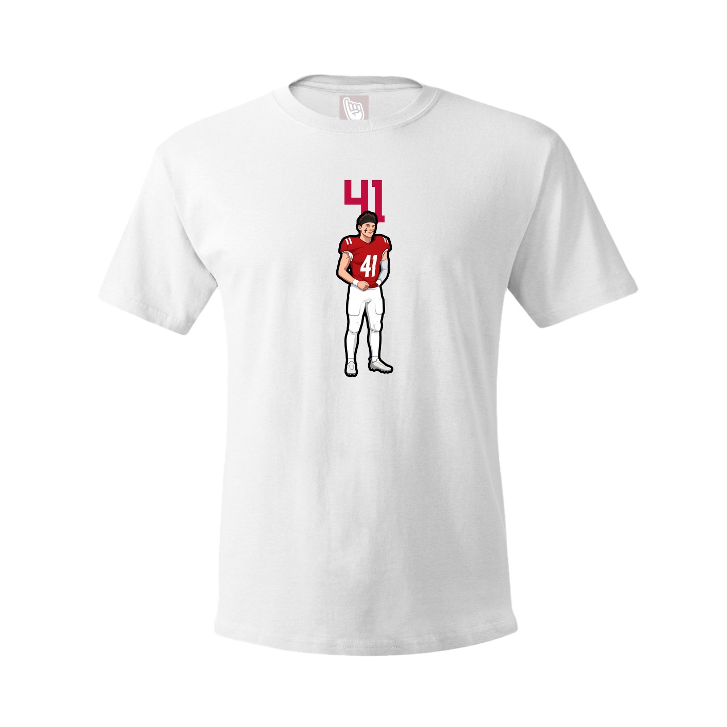 Youth Tee — Number Top in White