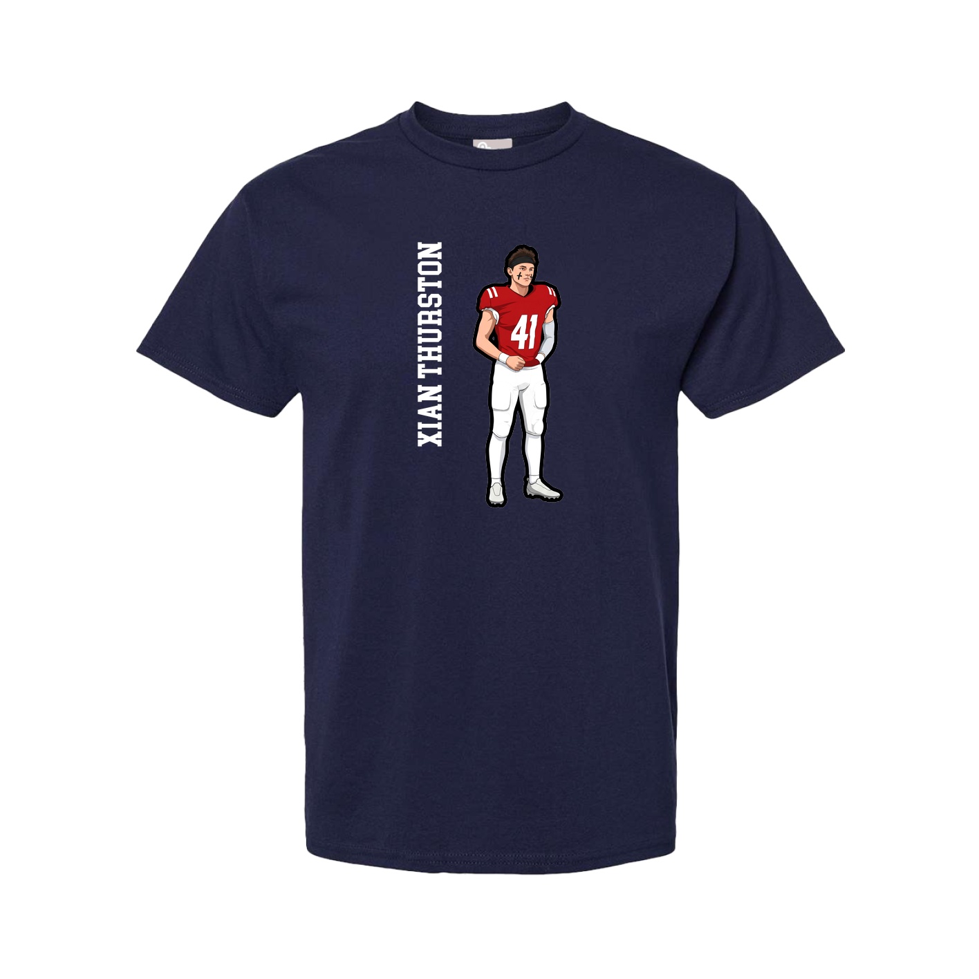 Youth Tee — Name Vertical in Navy