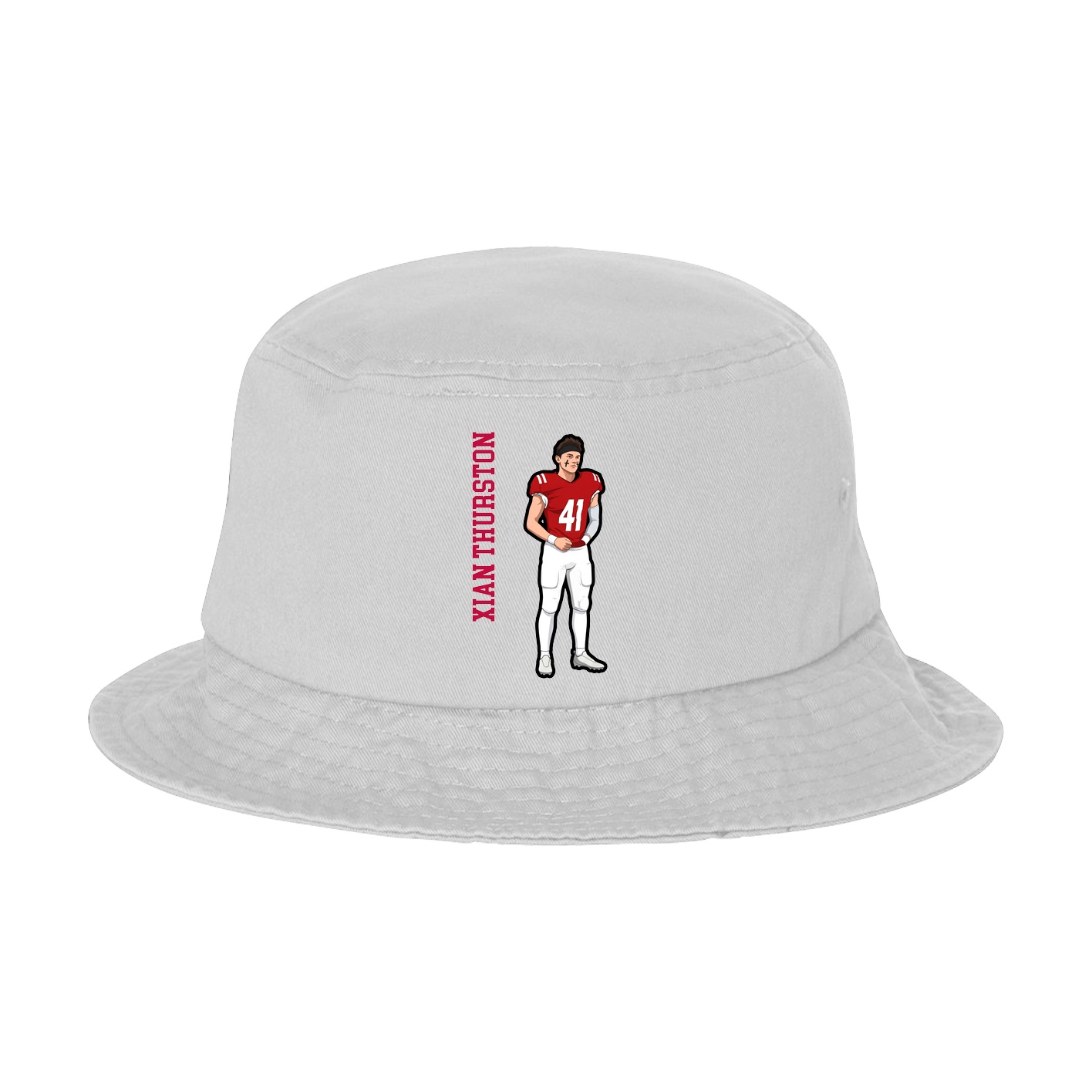 Bucket Cap — Name Vertical in White