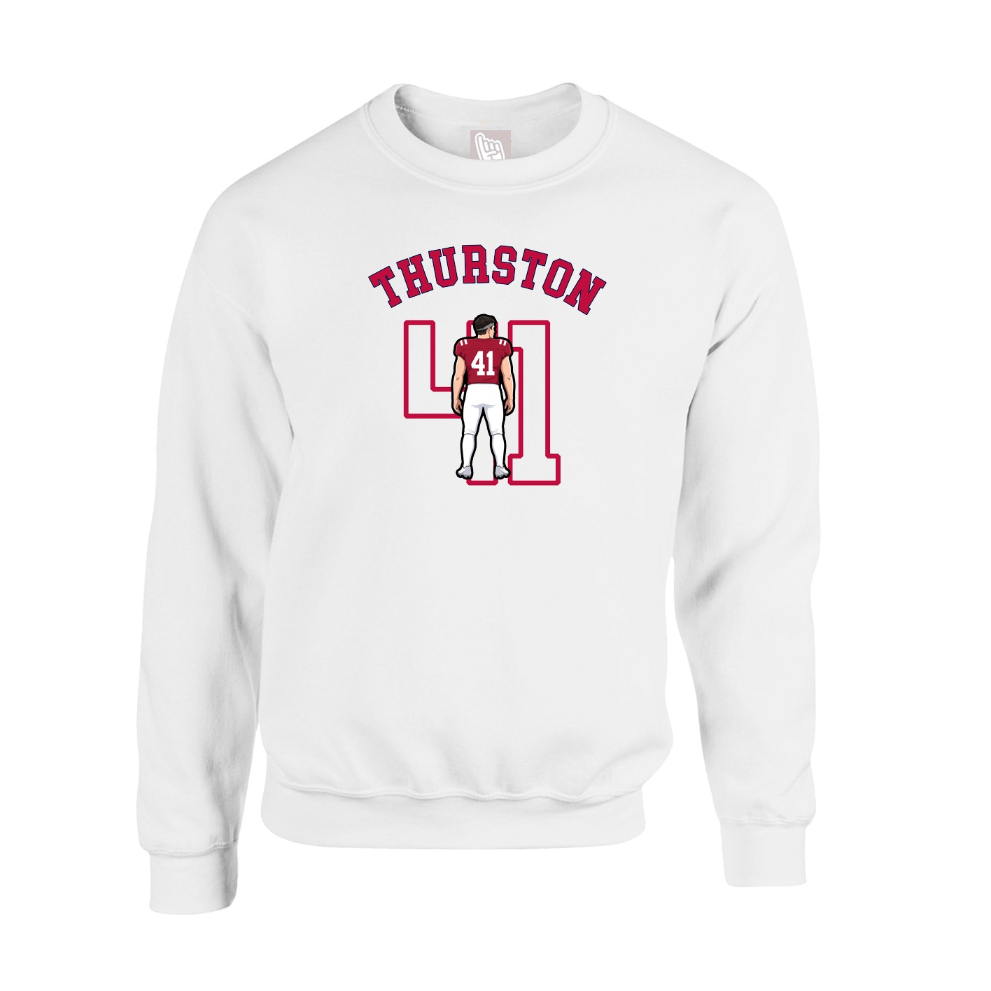 Fleece Crew — Shirsey Arch in White