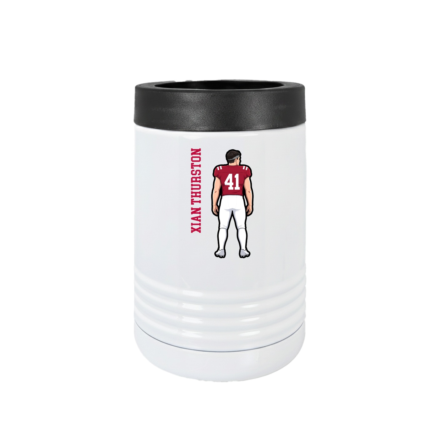 Beverage Holder — Name Vertical in White