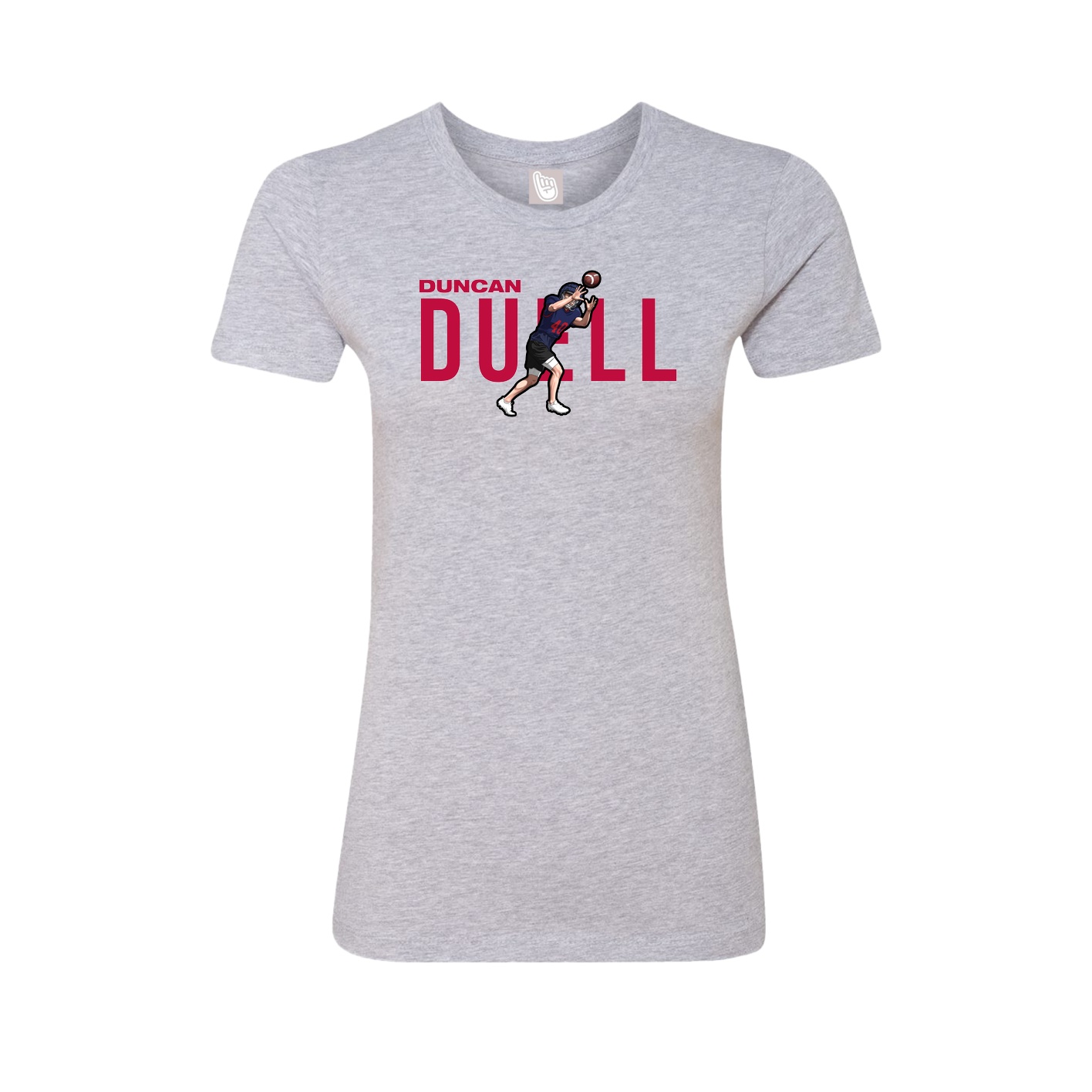 Fitted Women's Tee — Player Name in Grey