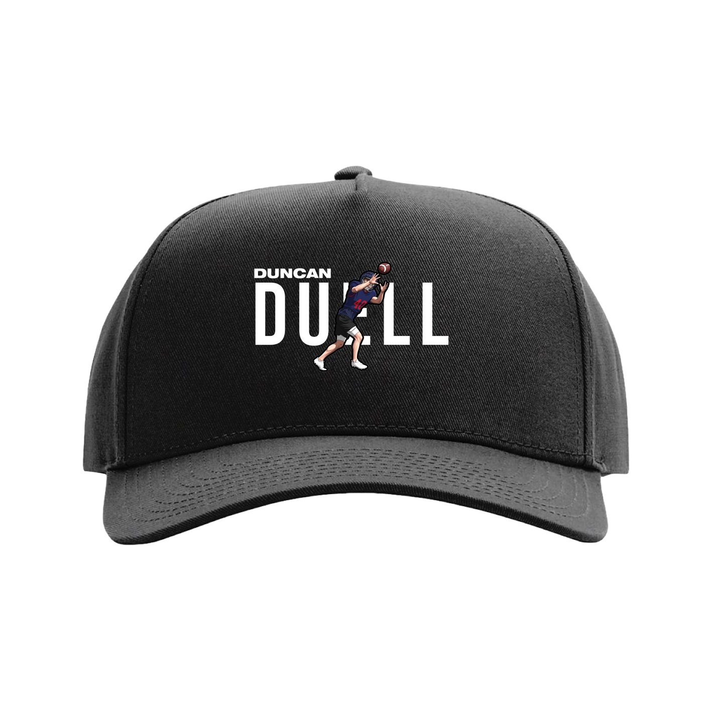 Full Fabric Five-Panel Champ Cap — Player Name in Black