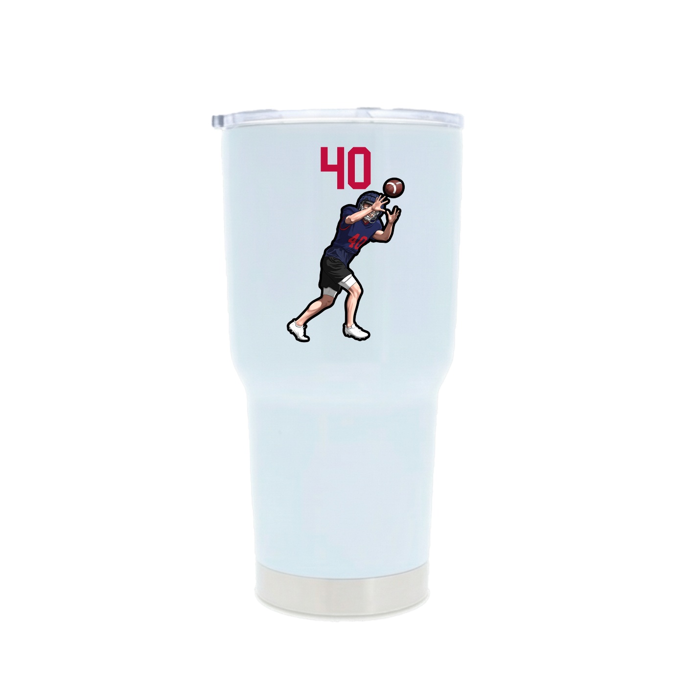 30oz Stainless Steel Tumbler — Number Top in White